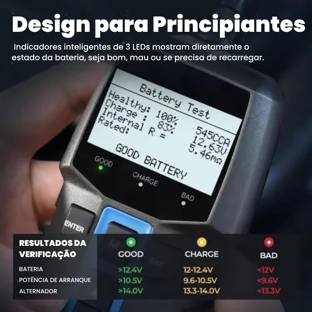 Testador de Baterias 12 V BT100